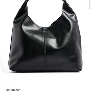 NA-KD Black Leather Tote Bag
